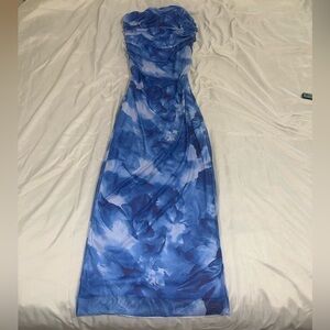 Blue Strapless Dress